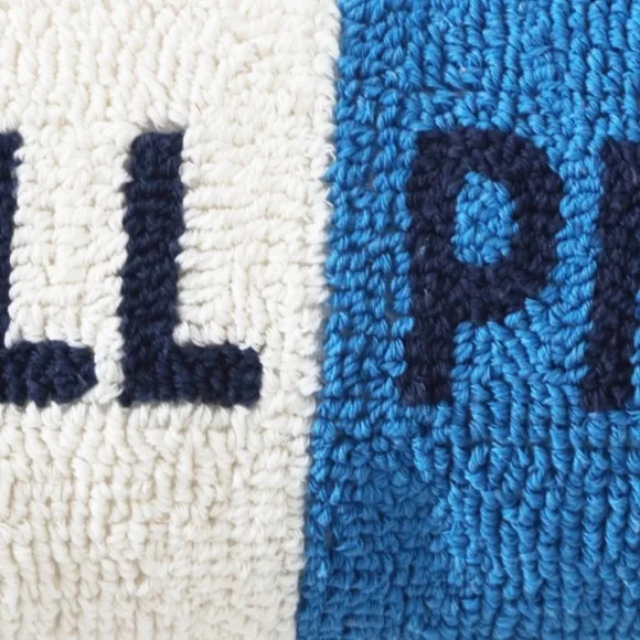 Mainstays 20" x 8" Chill Pill Decorative Pillow, Vanilla and Cobalt Blue - Picture 2 of 4